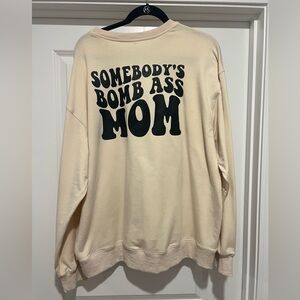 Cream Graphic Mom Sweatshirt